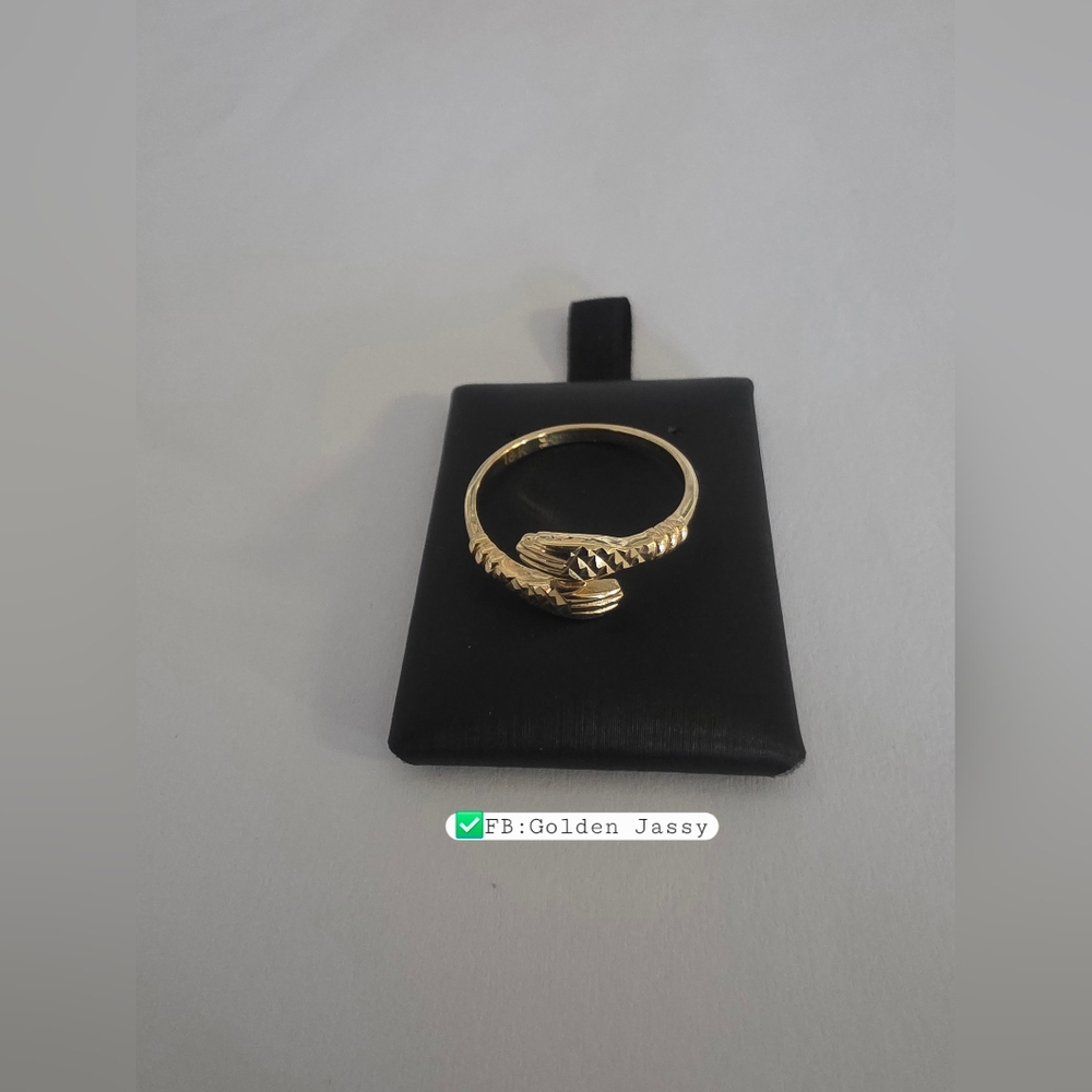 18K Real Gold Fatima Hand Ring 7.75
